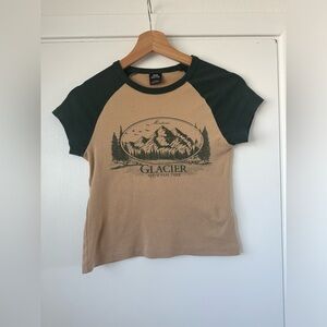 Urban Outfitter’s Glacier National Park T-Shirt Women’s Crop Top Size Medium